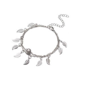 Delicate Silver Leaf Anklet